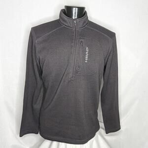 Head 1/4 Zip Fleece Pullover Men's Large Black Golf Athletic Sweater